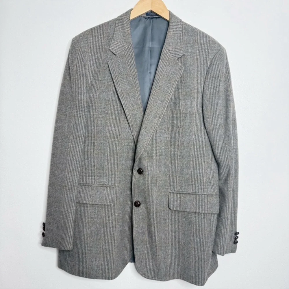 Stafford‎ Executive Men's Size 44 Kent Lambs Wool/ Camel Gray Sport Coat